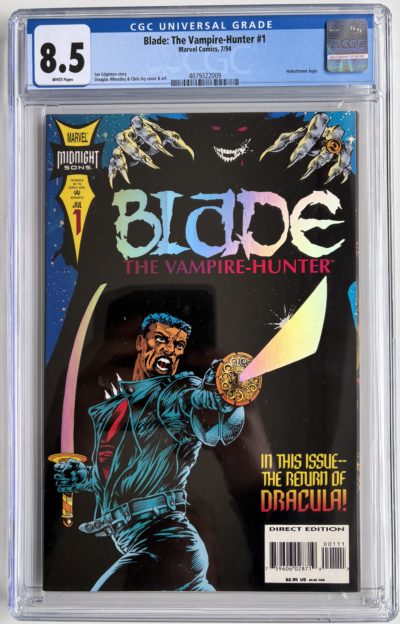 🔑 Blade: The Vampire-Hunter #1 (1994) CGC 8.5 - First issue - Holo logo