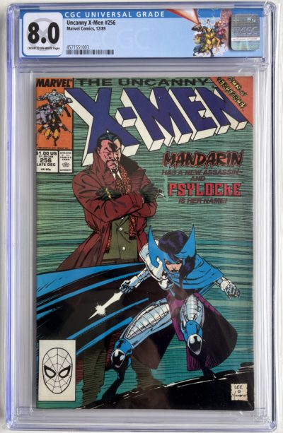 🔑 Uncanny X-Men #256 (1989) CGC 8.0 - 1st Psylocke as Lady Mandarin - Inc CGC custom label