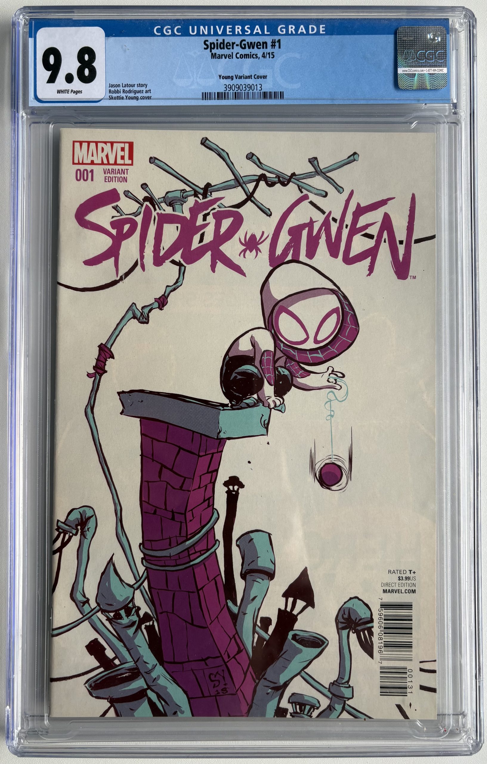 Spider-Gwen #1 CGC 9.8 β Skottie Young Variant Cover β Marvel Comics 2015