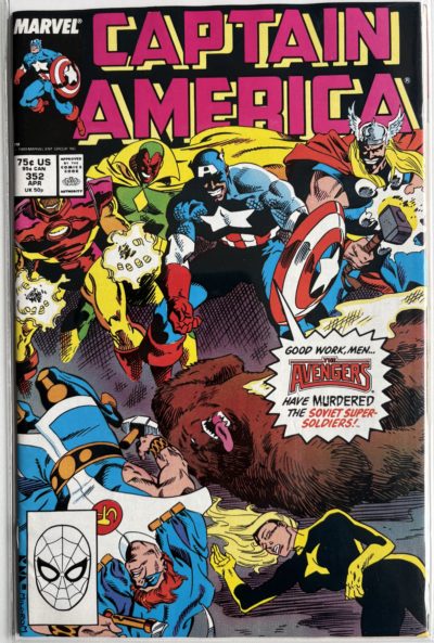 Captain America #352 Direct Edition Marvel Comics 1989 Avengers Soviet Super-Soldiers