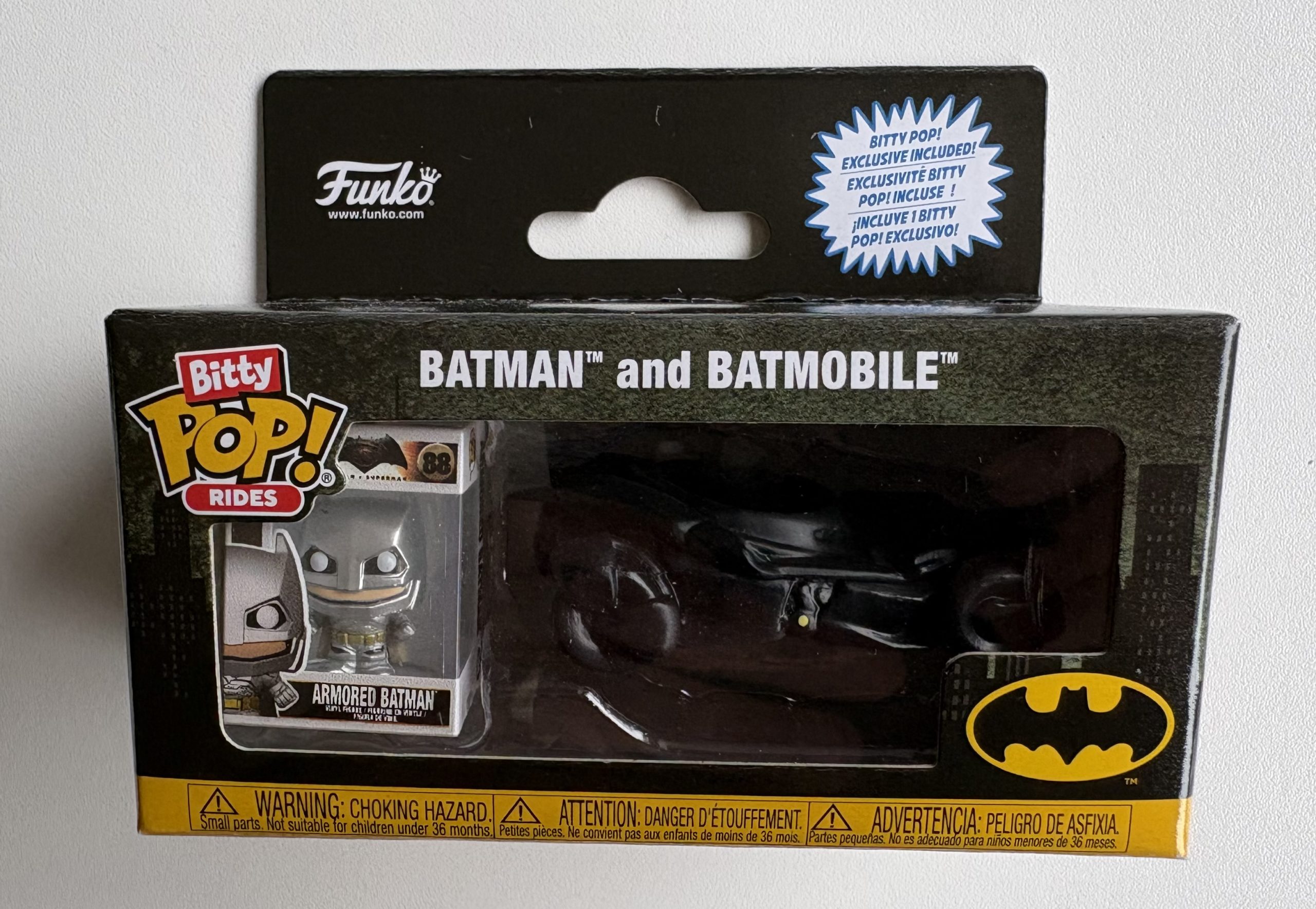 Funko Bitty Pop! Rides – Batman and Batmobile – Armored Batman Exclusive – DC Collectible Set