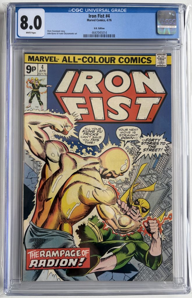 Iron Fist #4 (1976) CGC 8.0 - UK Price Variant - Silver Age Marvel