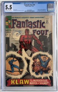 Fantastic Four #56 CGC 5.5 (1966) Silver Age Marvel - Klaw Inhumans Black Panther