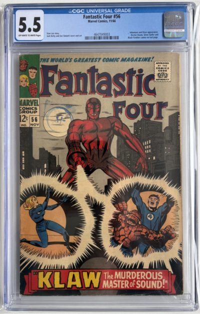 Fantastic Four #56 CGC 5.5 (1966) Silver Age Marvel - Klaw Inhumans Black Panther