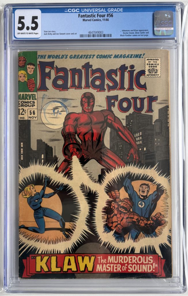 Fantastic Four #56 CGC 5.5 (1966) Silver Age Marvel - Klaw Inhumans Black Panther