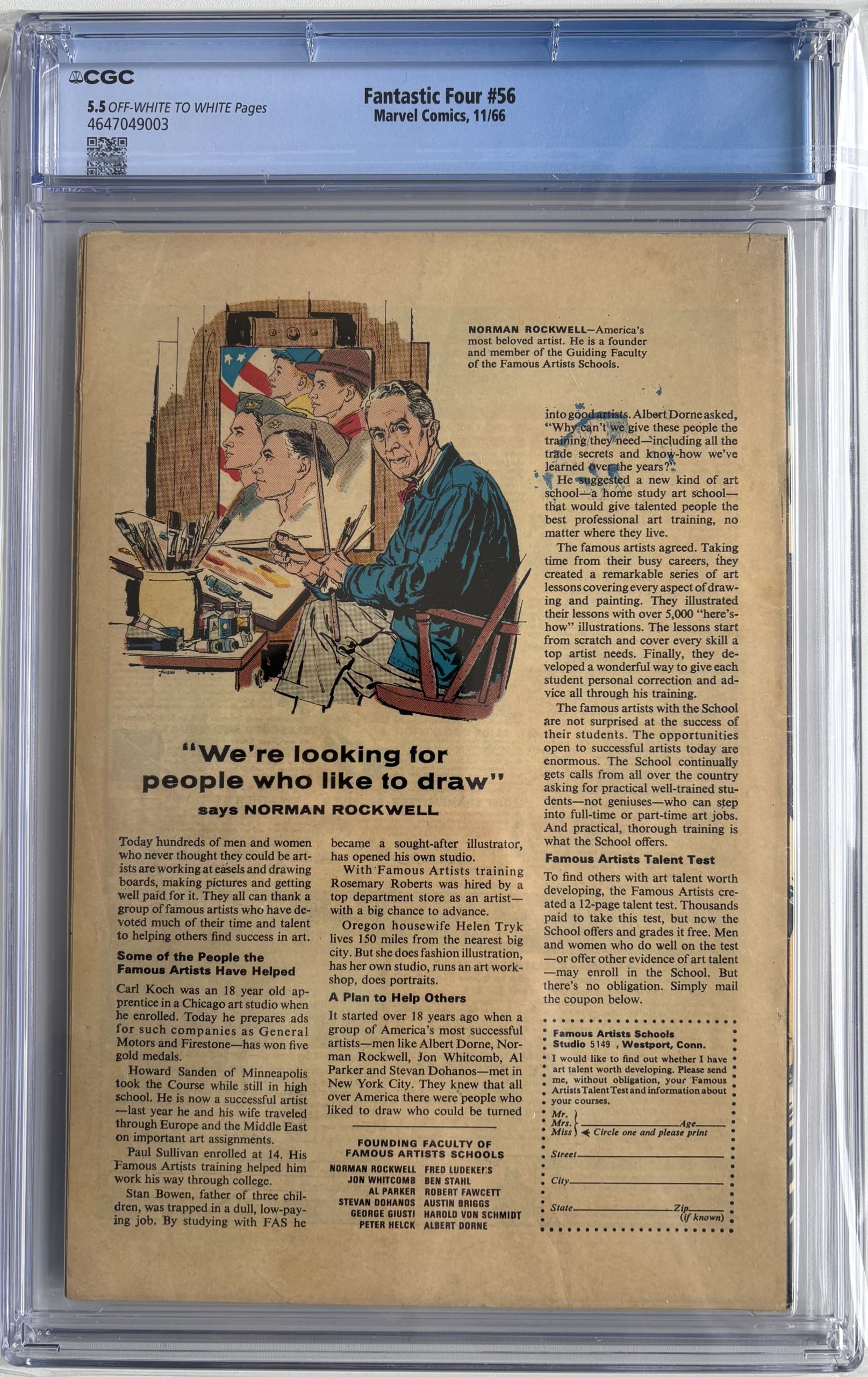 Fantastic Four #56 CGC 5.5 (1966) Silver Age Marvel - Klaw Inhumans Black Panther - Image 2