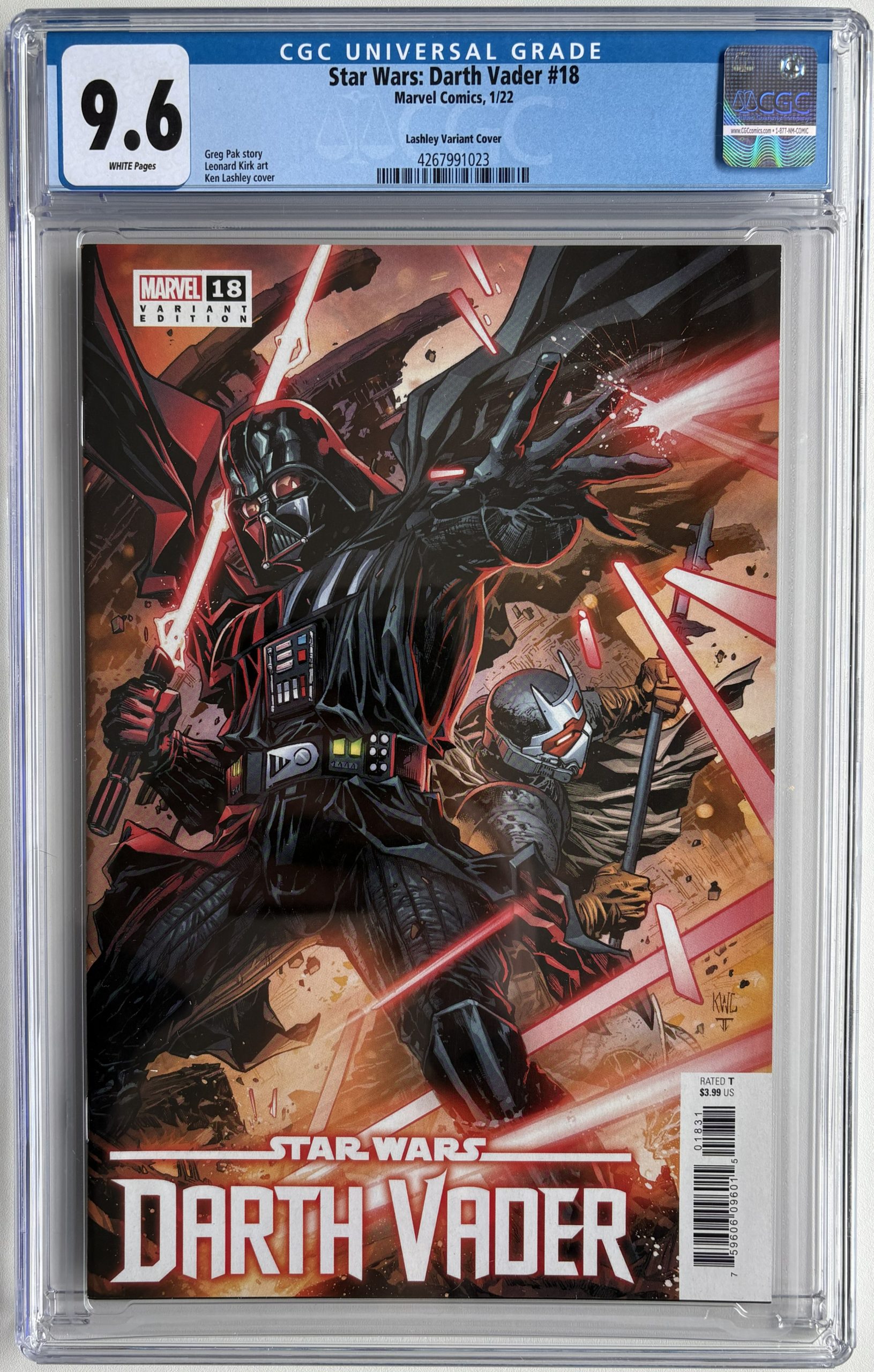 Star Wars Darth Vader #18 (2022) CGC 9.6 White Pages Ken Lashley Variant Marvel