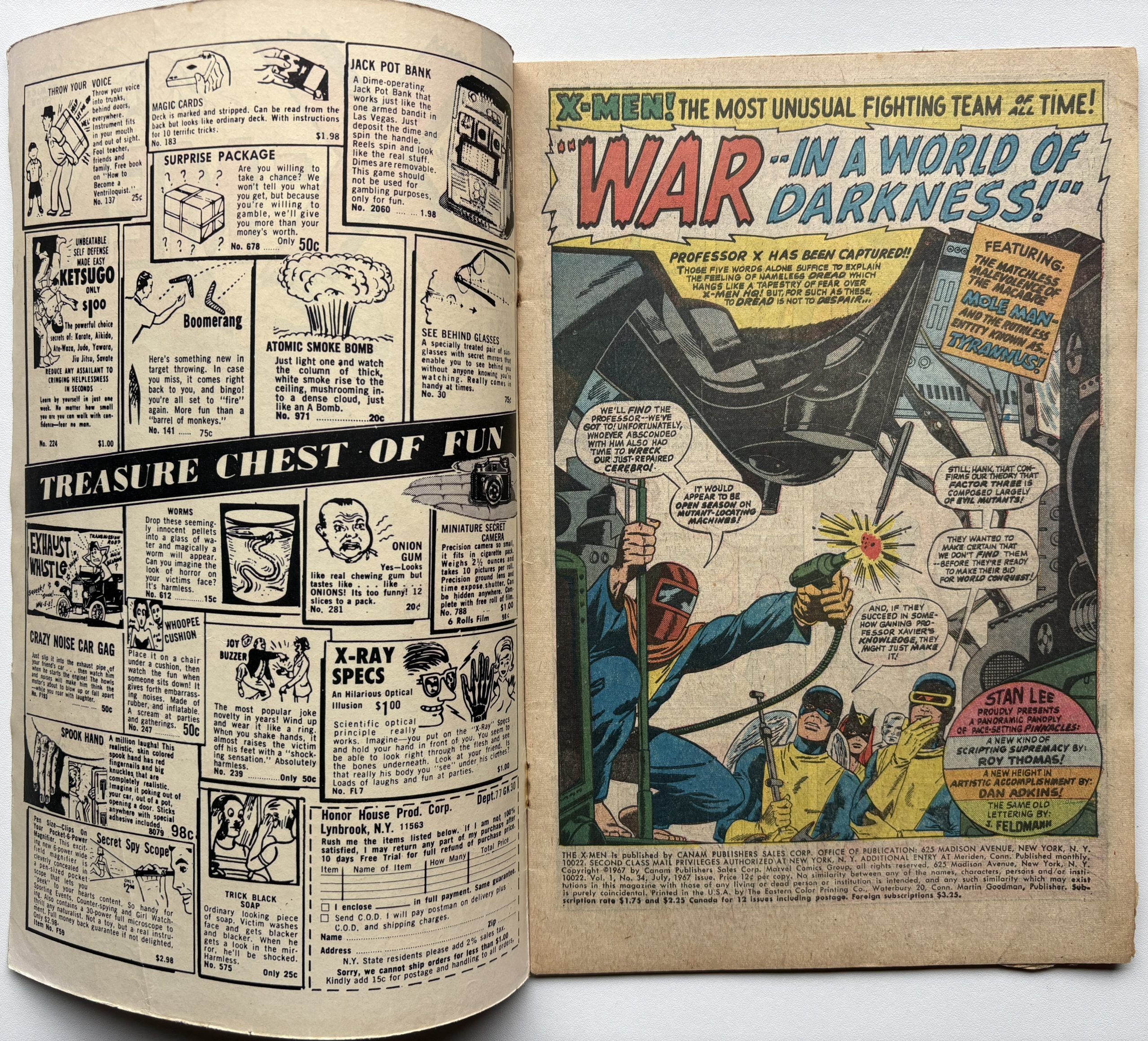 X-Men #34 (1967) Marvel Silver Age Comic | Original X-Men | Complete VG/FN 1