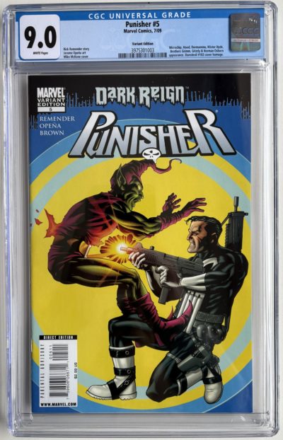 CGC 9.0 Punisher #5 Variant (2009) | Dark Reign | Daredevil #183 Homage Cover | Marvel
