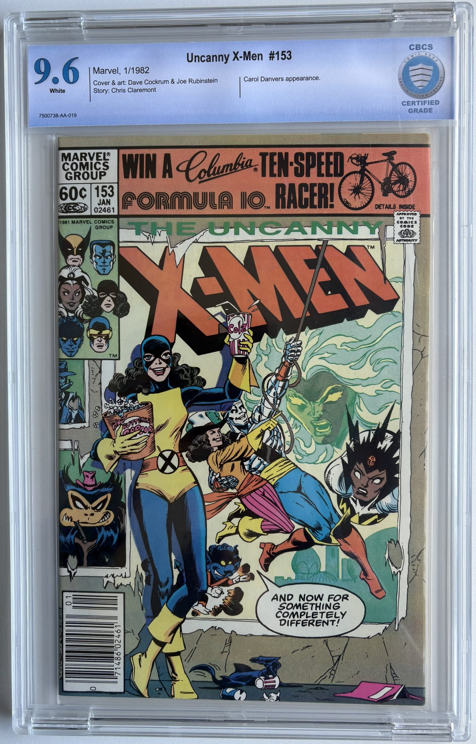 Uncanny X-Men #153 CBCS 9.6 White Pages (1982) | Carol Danvers Appearance | Chris Claremont | Marvel