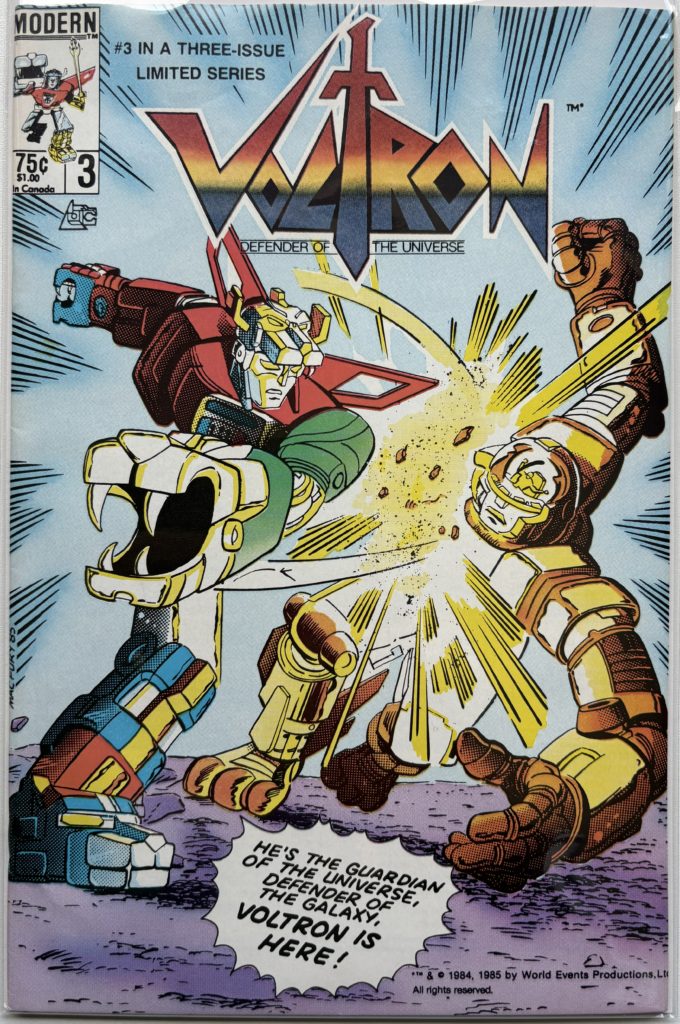 Voltron #3 (1985) Modern Comics Limited Series VF Vintage Comic Book