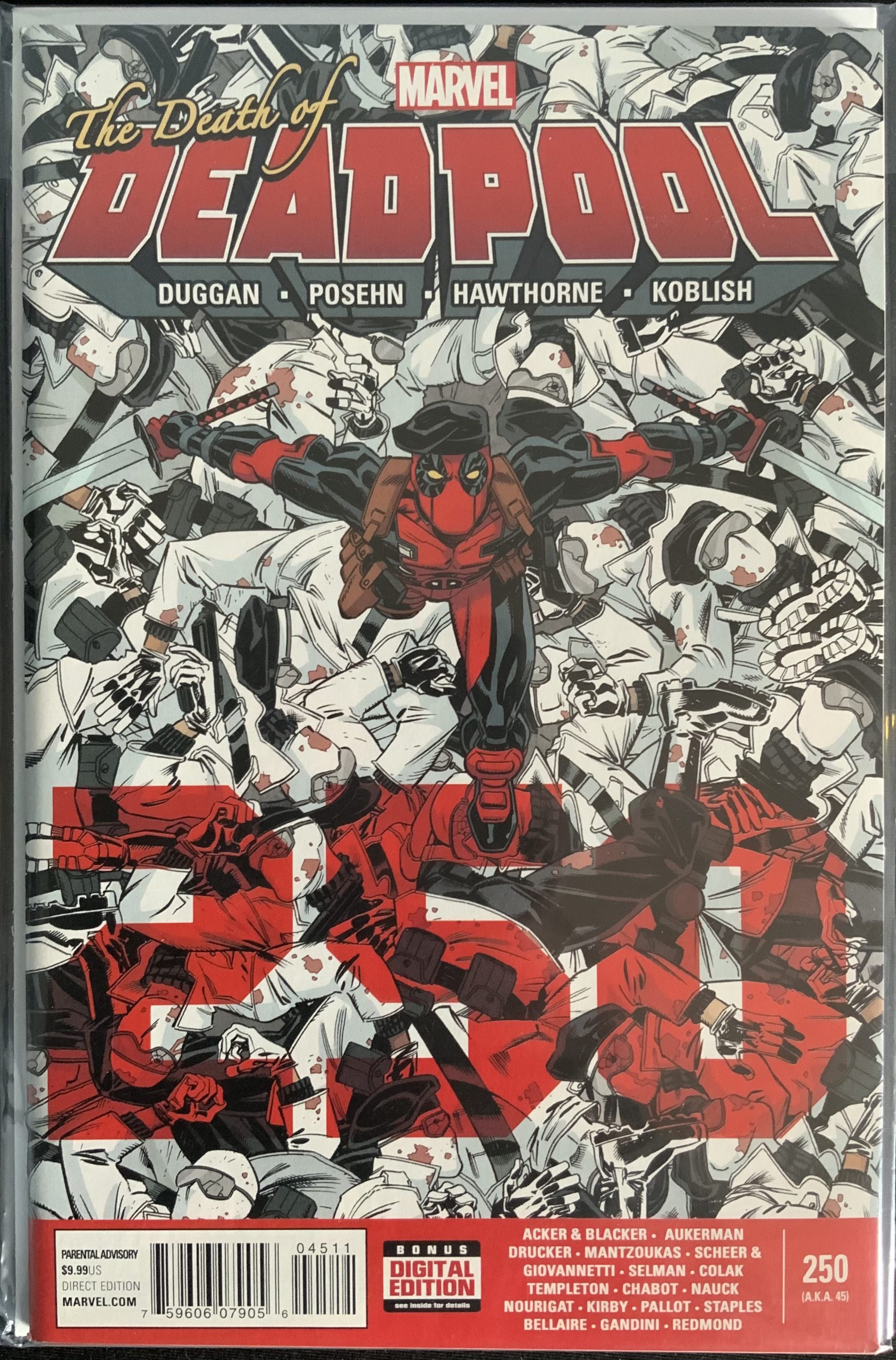 Deadpool #45 #250 Death of Deadpool Tony Moore 1:100 Variant Marvel 2015