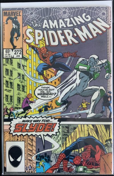 Marvel – The Amazing Spider-Man – #272 (1986) – 1st Appearance & Origin of Slyde – Ron Frenz Cover