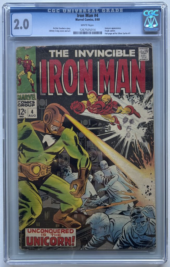 Iron Man #4 (1968) CGC 2.0 WHITE Pages | Silver Age Marvel | Unicorn
