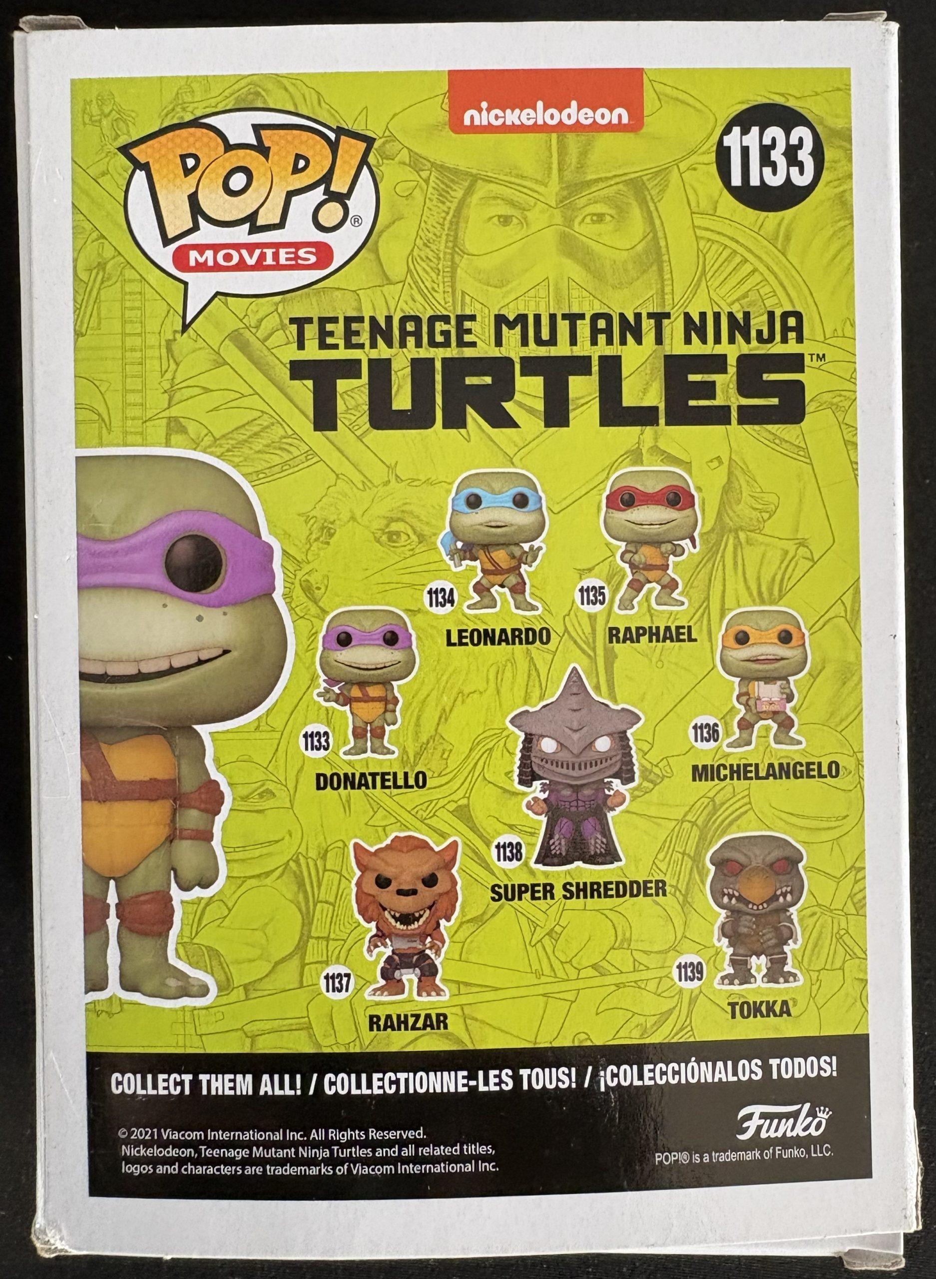Funko Pop Donatello #1133 TMNT Teenage Mutant Ninja Turtles Movies back