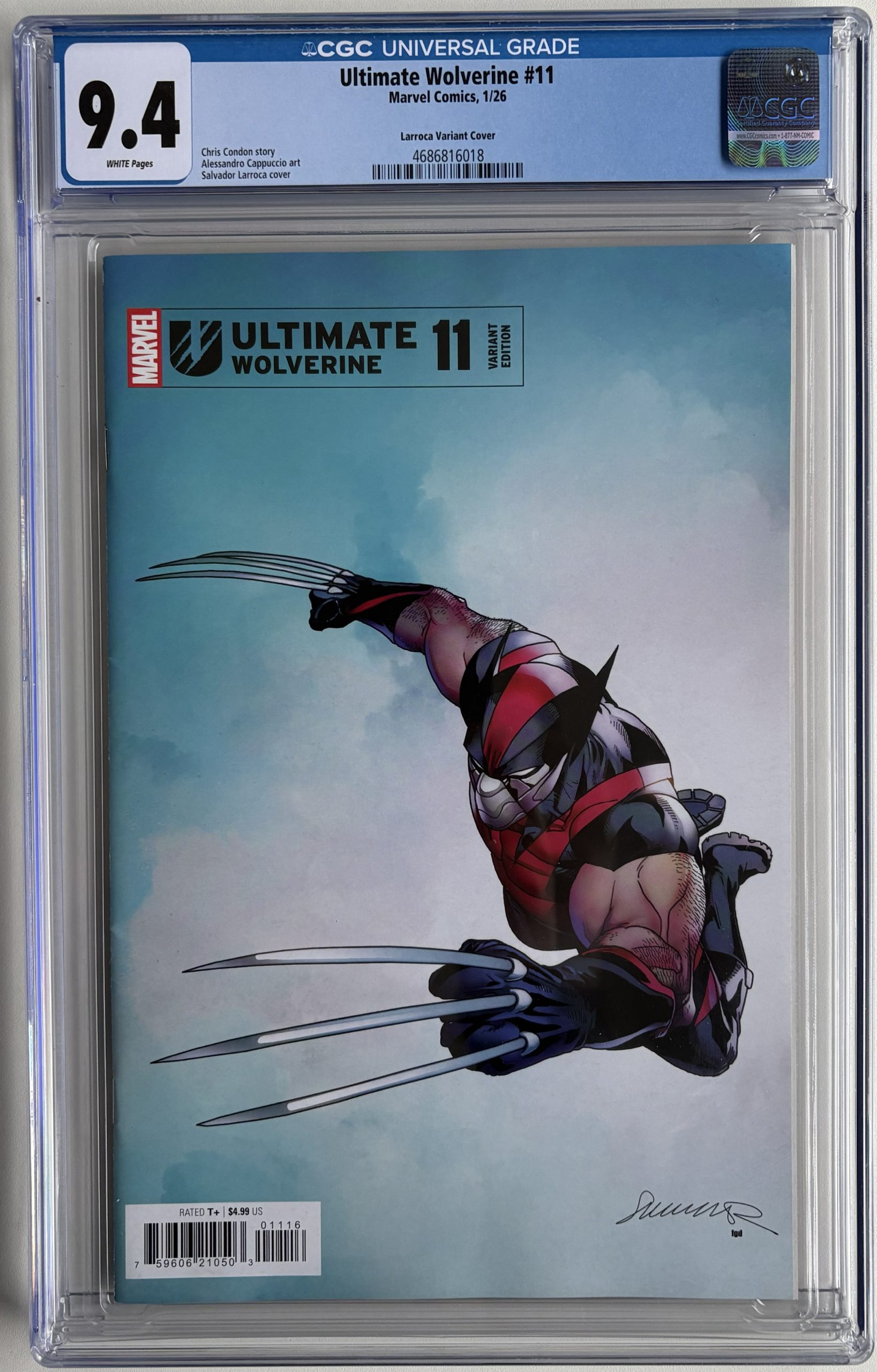Ultimate Wolverine #11 (2026) CGC 9.4 Larroca Variant Cover Marvel 2026 White Pages