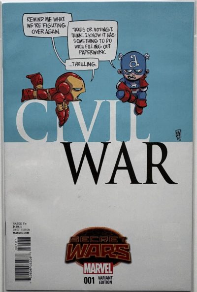 Civil War - #1 - 2015 - Marvel Comics - Skottie Young Baby Variant / Secret Wars Tie-In