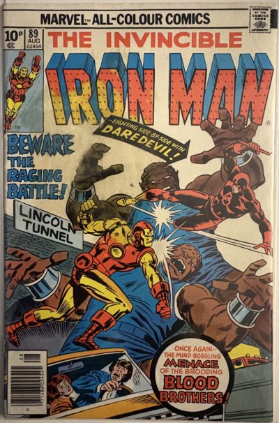 The Invincible Iron Man - #89 - 1976 - Marvel Comics - Iron Man & Daredevil vs The Blood Brothers - Bronze Age UK Price Variant