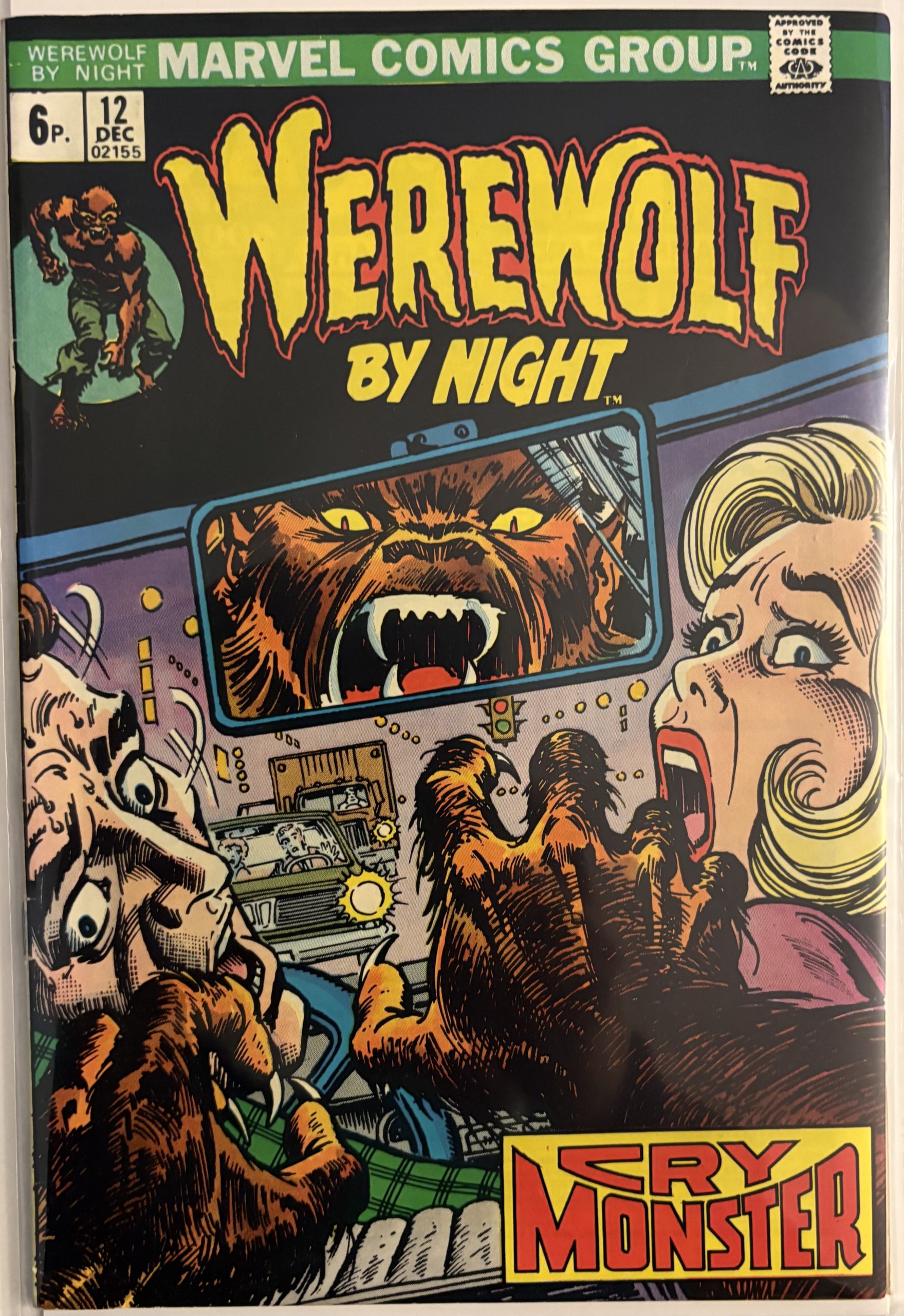 Werewolf by Night - #12 - 1973 - Marvel Comics - UK 6p Price Variant / Cry Monster