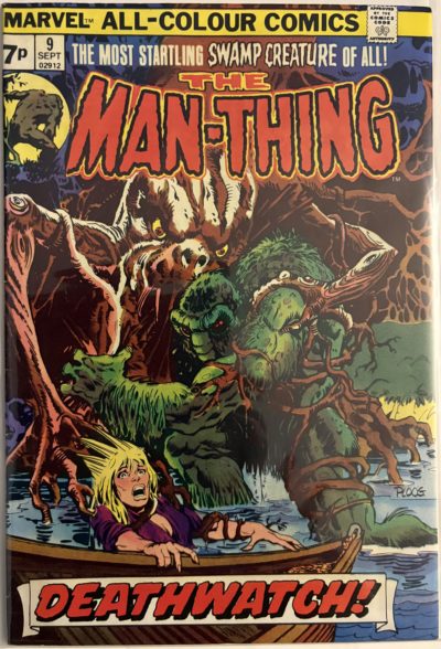 The Man-Thing - #9 - 1974 - Marvel Comics - UK 7p Pence Edition - Deathwatch! - Bronze Age Horror