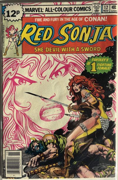 Red Sonja - Issue 12 - 1978 - Marvel Comics UK - Barry Windsor-Smith Cover Art - Bronze Age UK Edition