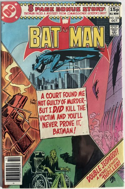 Batman - #328 - 1980 - DC Comics - Double Jeopardy! - Joe Kubert Cover - UK 15p Edition