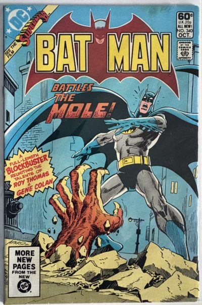 Batman - #340 - 1981 - DC Comics - Batman Battles The Mole! - Bronze Age UK 20p Edition