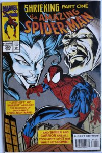The Amazing Spider-Man #390 - 1994 - Marvel Comics - Shriek & Carrion - Shrieking Part 1 - Mark Bagley Cover - Direct Edition