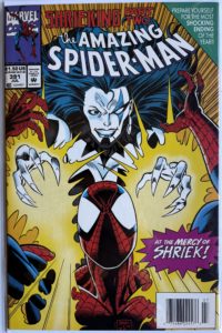 The Amazing Spider-Man #391 - 1994 - Marvel Comics - Shriek Cover - Shrieking Part 2 - Mark Bagley Art - Newsstand Edition