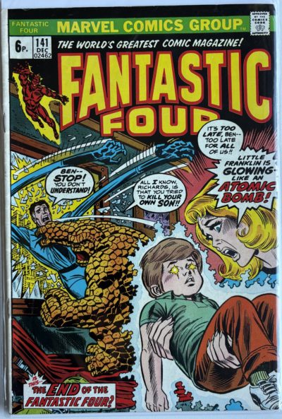 Fantastic Four #141 - 1973 - Marvel Comics - Original UK 6p Pence Edition - Franklin Richards Story - John Buscema Cover
