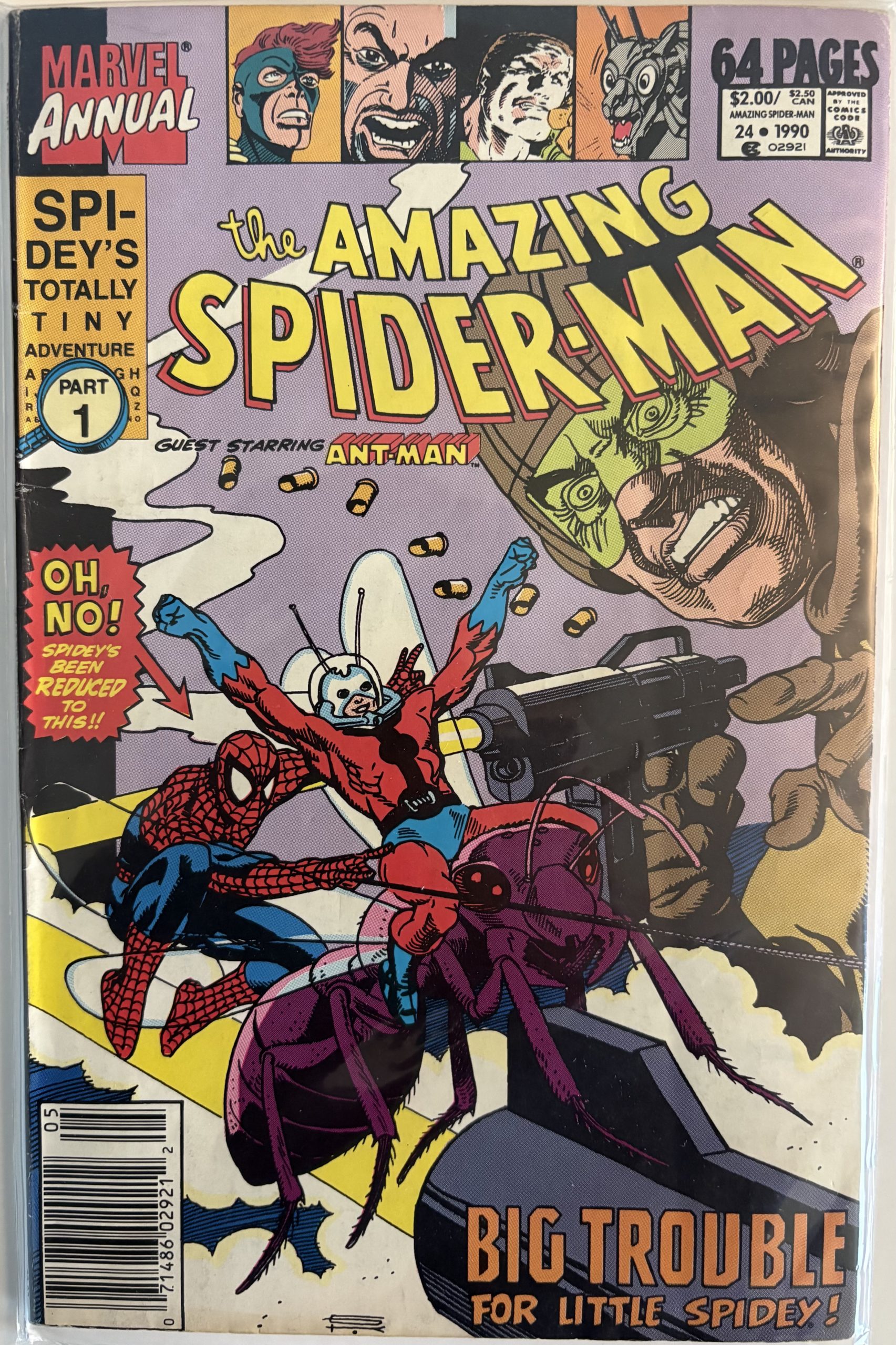 The Amazing Spider-Man Annual #24 - 1990 - Marvel Comics - Ant-Man Team-Up - Spidey's Totally Tiny Adventure Part 1 - Newsstand Edition